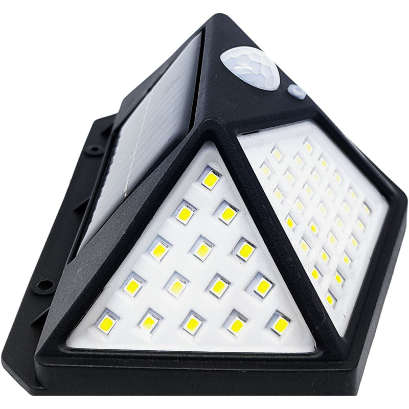 Luminária Energia Solar Para Parede 100 Leds Resistente à Água Com Sensor de Movimento 2 Funções