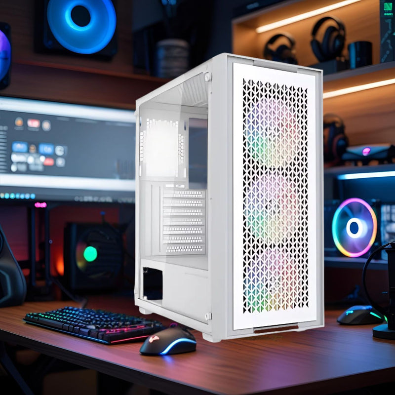 Gabinete Gamer X-Frame nas cores Branco e Cinza Bluecase - BG-050