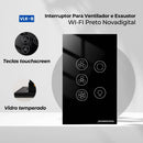 Interruptor Para Ventilador e Exaustor WI-FI Preto &nbsp;Novadigital - VLK-B