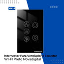 Interruptor Para Ventilador e Exaustor WI-FI Preto &nbsp;Novadigital - VLK-B
