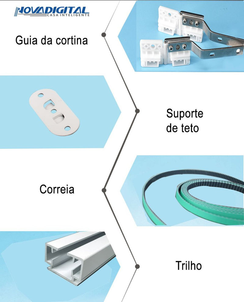 Cortina Inteligente Wi-Fi Controle Pelo Aplicativo Abre e Fecha Automático - Novadigital