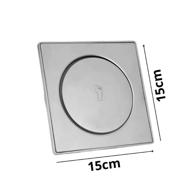 Ralo Oculto Sistema Clic 15x15 Aço Inox Para Banheiro