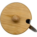 Porta Condimentos Temperos Inox com Bandeja de Bambu