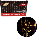 Cascata Fio 400 LEDs Amarelo 220V - 8 Funções de Iluminação