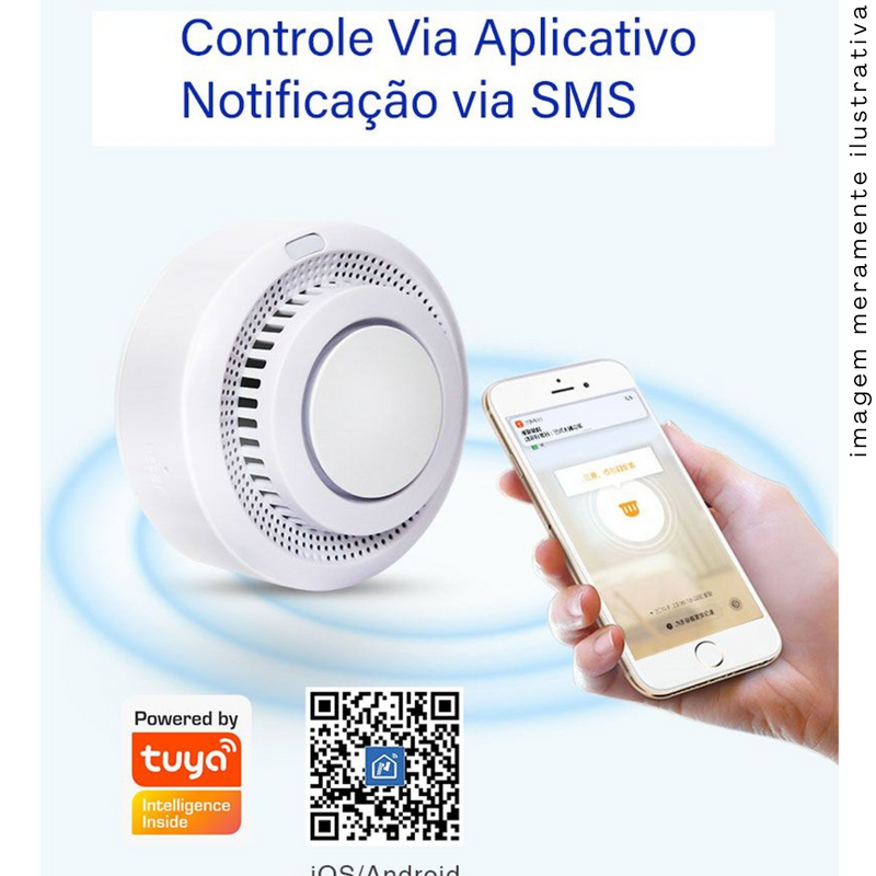 Sensor de Fumaça Inteligente Zigbee Segurança Residencial com Alerta em Tempo Real  - Novadigital