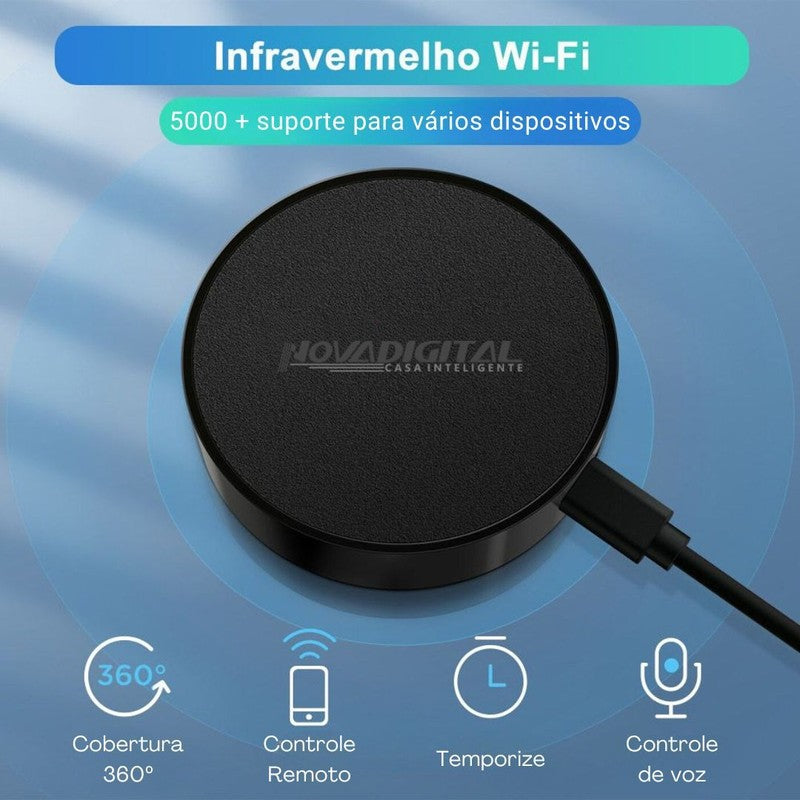 Controle Inteligente Infravermelho Radiofrequência Automação Wi-Fi Comandos de Voz TV Ar-Condicionado - Novadigital