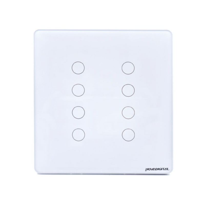 Interruptor Inteligente Touch Wifi 8 Botões 4x4 Branco ou Preto Automação Residencial - Novadigital