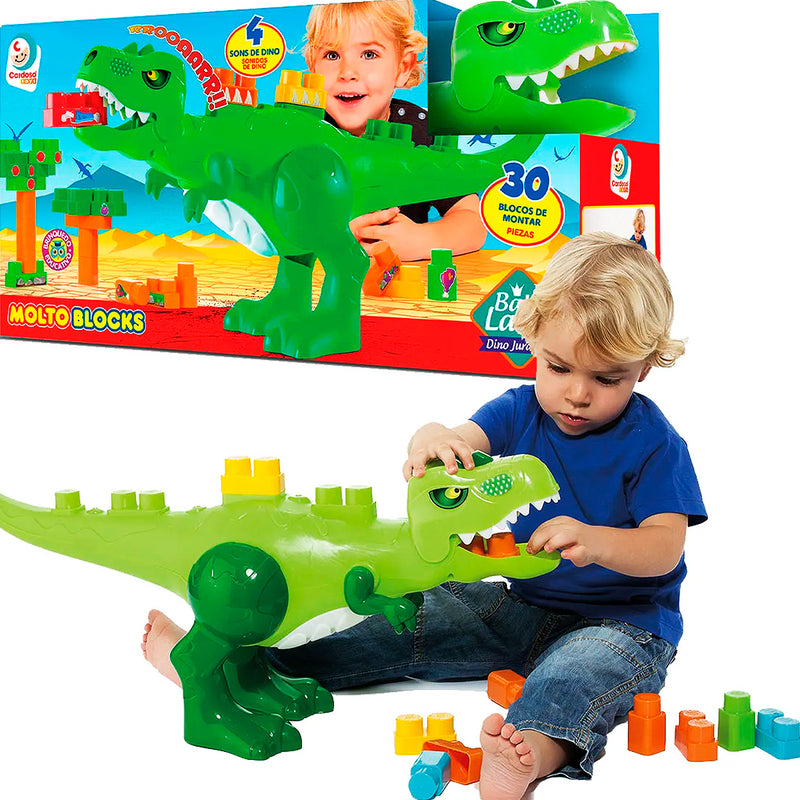 Brinquedo Baby Land Dino Jurassico 30 Blocos - Cardoso Toys