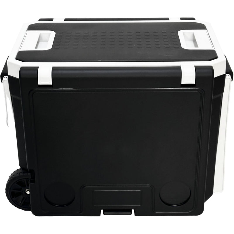 Caixa Térmica 32L Cooler 3 em 1 Preto e Branco Vira Mesa e Acompanha Banquinhos