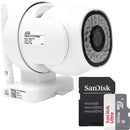 Kit Câmera IP Icsee Prova D'Água Wi-Fi HD 2 Antenas + Micro SD 128GB