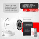 Kit Câmera IP Icsee Prova D'Água Wi-Fi HD 2 Antenas + Micro SD 128GB