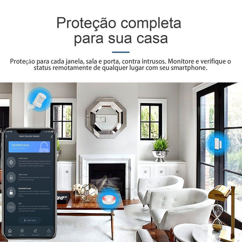 Kit Sistema Alarme Inteligente Wifi Monitore Controle por Aplicativo - Novadigital