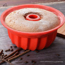 Forma de Silicone Bolo Pudim Sobremesas Com Furo Antiaderente 23x10cm