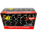 Cascata 200 LED Branco Bivolt Iluminação - 8 Funções para Decoração