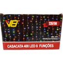 Cascata Fio 400 LEDs Coloridos - 8 Funções Modelos 110V e 220V 9,5m