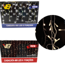 Cascata de Fio com 400 LEDs Branco - 8 Funções de Iluminação 110V 220V 9,5m