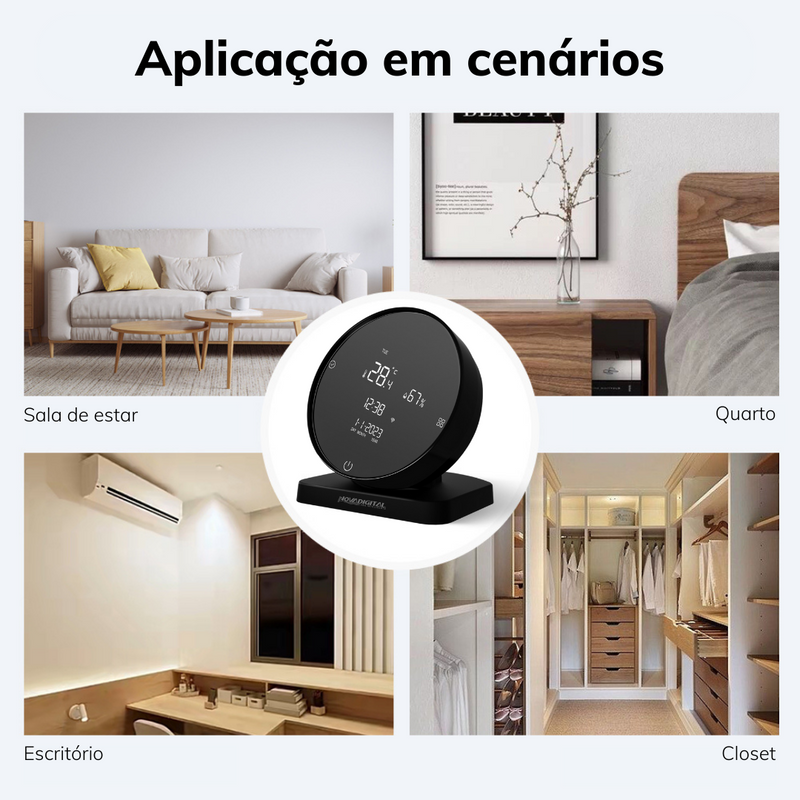 Controle Central Infravermelho Inteligente Wi-Fi com Sensor de Temperatura e Umidades - Novadigital