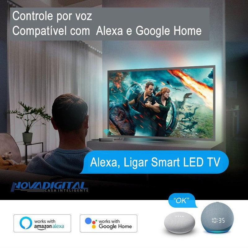 Kit Fita Led Inteligente Wi-Fi Ambilight - 2.8m para 40 a 50 Polegadas e 3.8m para 55 a 65 Polegadas - Novadigital