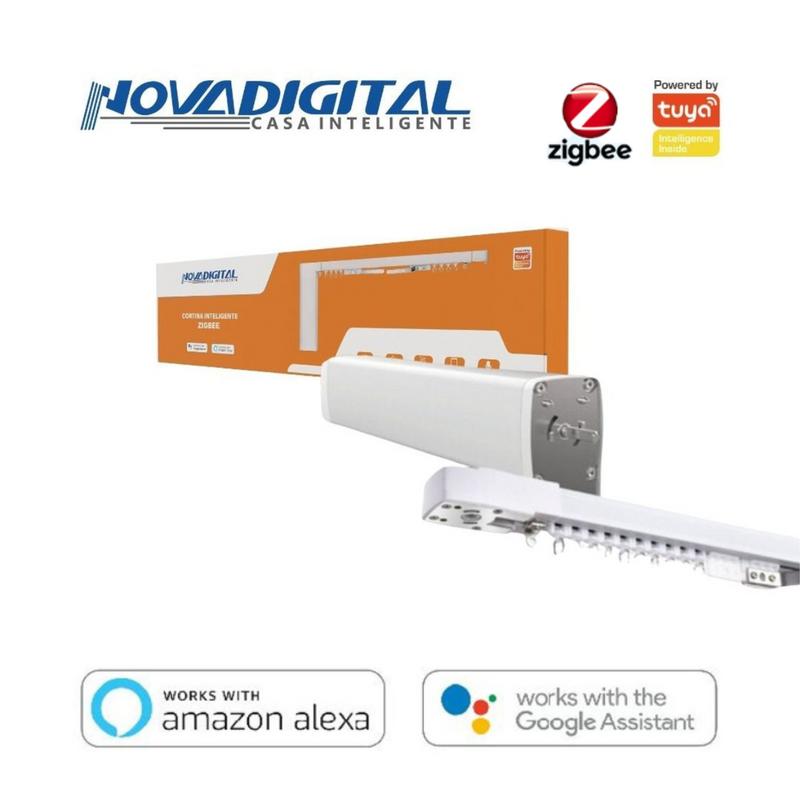 Cortina Inteligente Zigbee Controle por App Programação de Horários - Novadigital