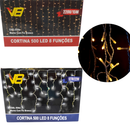 Cortina Fio de LED Amarelo 500 LEDs - 8 Funções para Natal e Festas