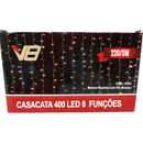 Cascata Fio 400 LEDs Amarelo 220V - 8 Funções de Iluminação