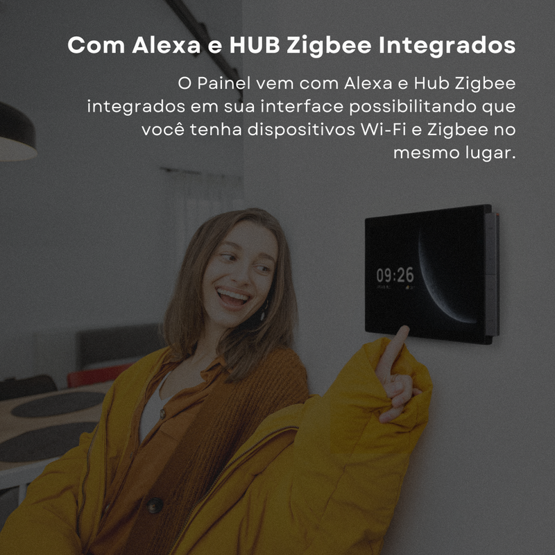 Painel Central Inteligente MaxPanel com Alexa Integrada e Hub Zigbee para Automação Completa - Novadigital