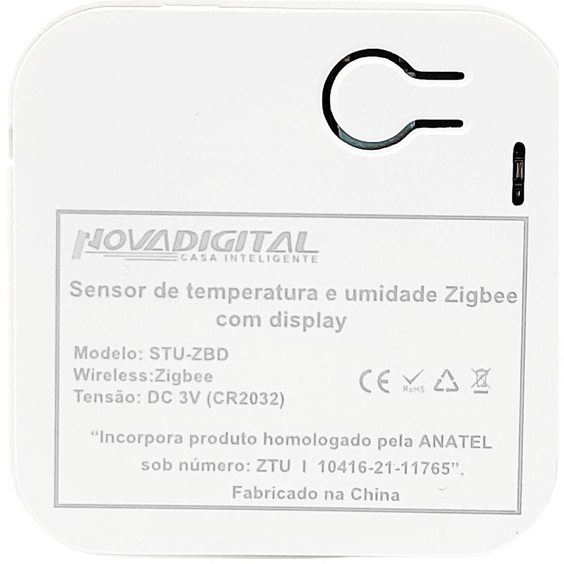 Sensor Zigbee de Temperatura e Umidade com Display – Novadigital