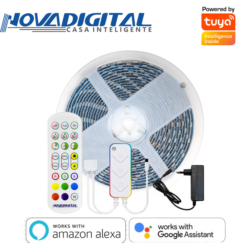 Kit Fita LED RGB Inteligente Wi-Fi 5M Personalize sua Iluminação - Novadigital