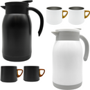 Garrafa Térmica Inox 900ml com 2 Canecas Vedação Antivazamento