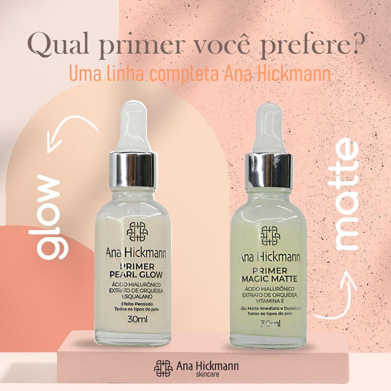 Primer Pearl Glow e Magic Matte Skincare Preparação Completa para Todos os Tipos de Pele - Ana Hickmann