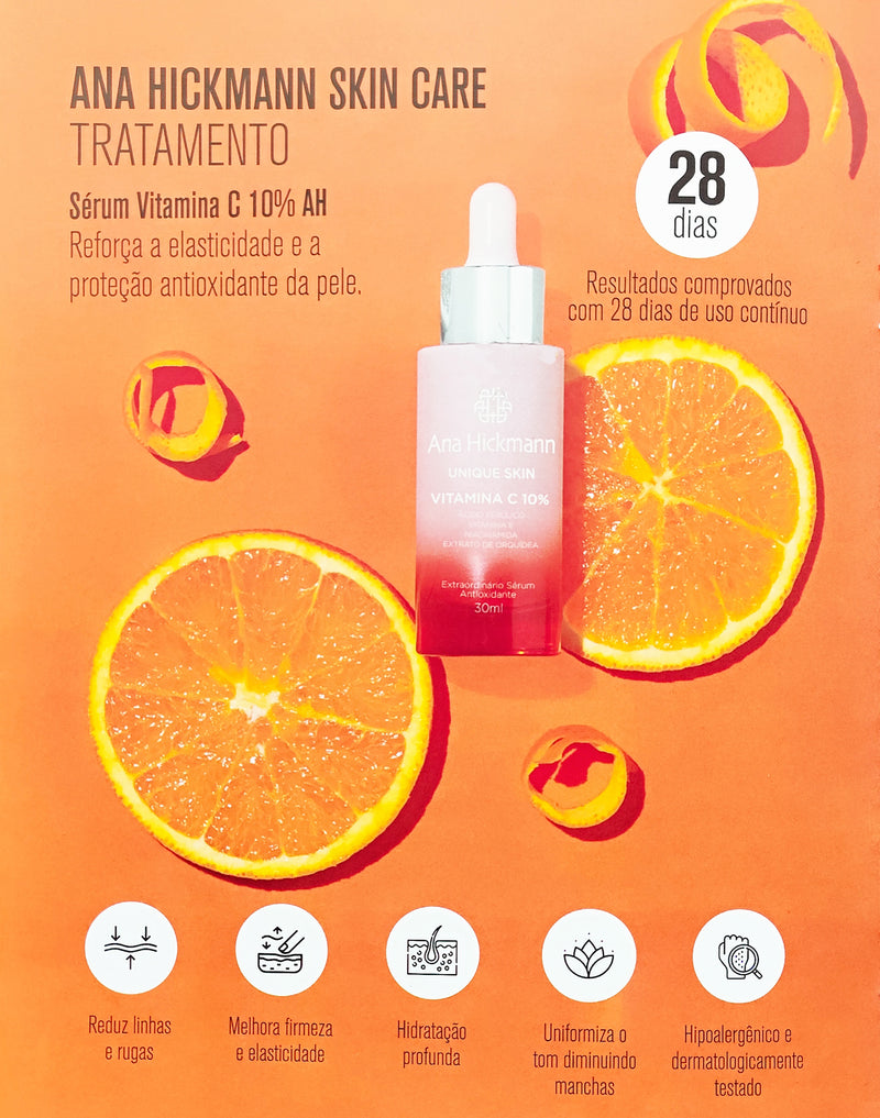 Sérum Vitamina C 10% Skincare Luminosidade e Rejuvenescimento para Todos os Tipos de Pele - Ana Hickmann