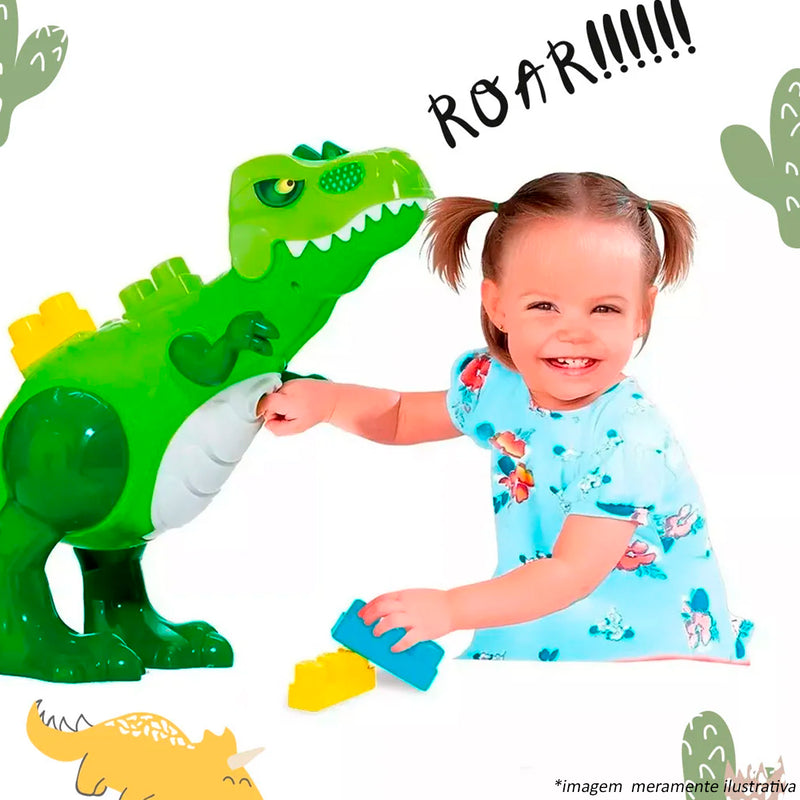 Brinquedo Baby Land Dino Jurassico 30 Blocos - Cardoso Toys