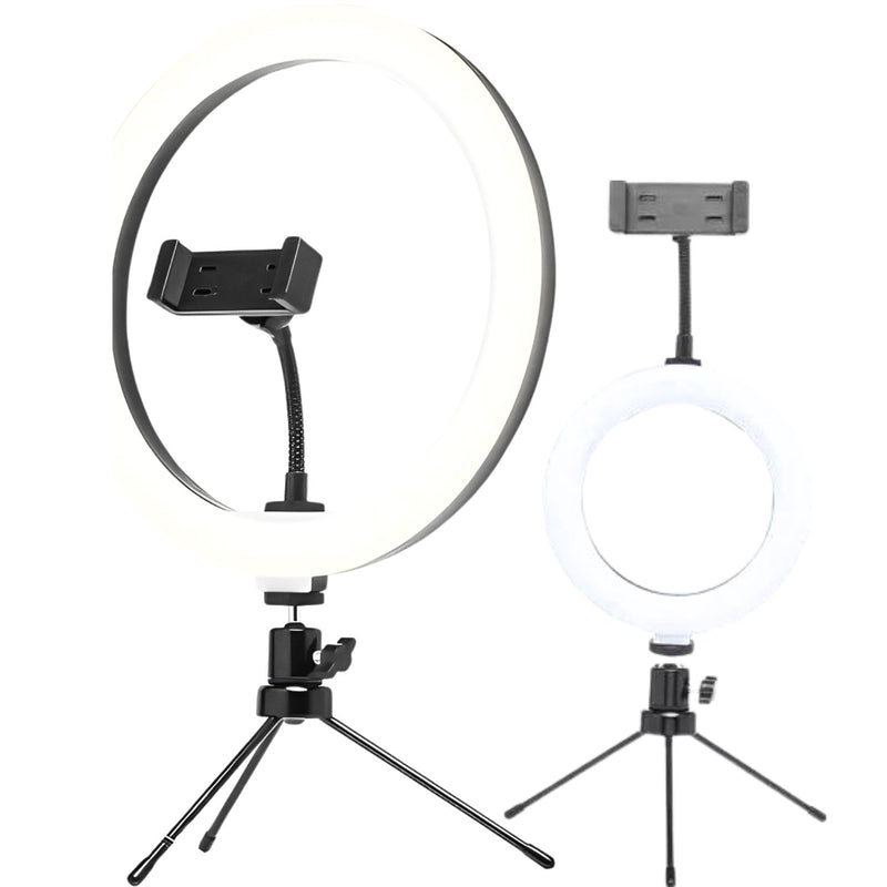 Kit de Iluminação Ring Light Fotografica 10 polegadas Para Smartphone Com Tripé