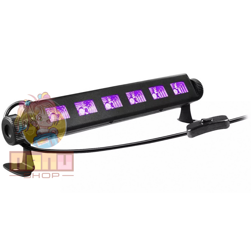 Luz Negra Bivolt Slim com 6 LEDs UV Iluminação para Festas e Ambientes Temáticos