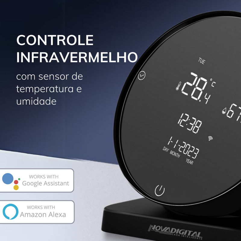 Controle Central Infravermelho Inteligente Wi-Fi com Sensor de Temperatura e Umidades - Novadigital