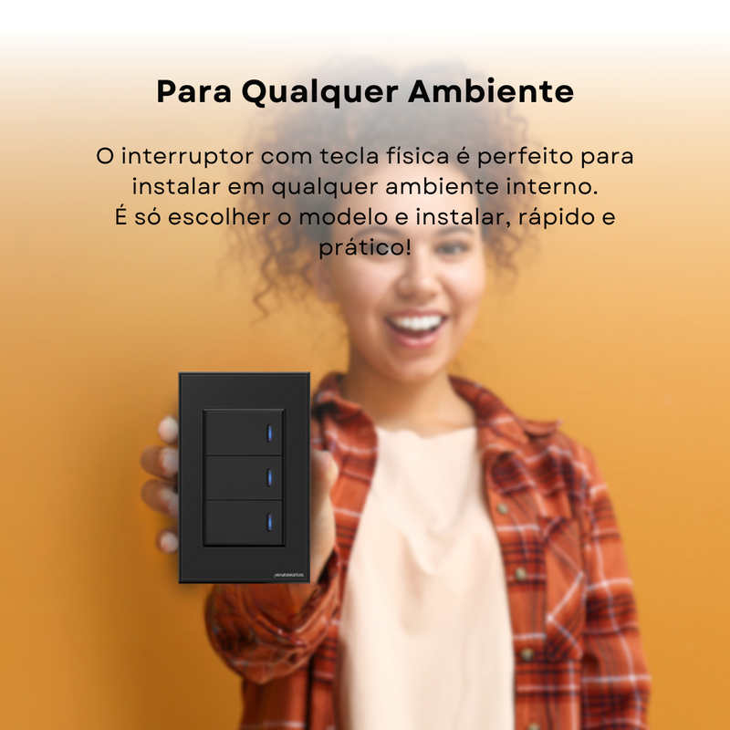 Interruptor Zigbee Inteligente Com Tecla Física - Novadigital