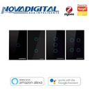 Interruptores Touch Zigbee com 1/2/3/4 Botões Casa Inteligente - Novadigital