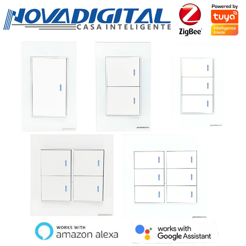 Interruptor Zigbee Inteligente Com Tecla Física - Novadigital