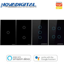 Interruptor Touch Wi-Fi com 1/2/3/4 Botões Casa Inteligente Preto - Novadigital