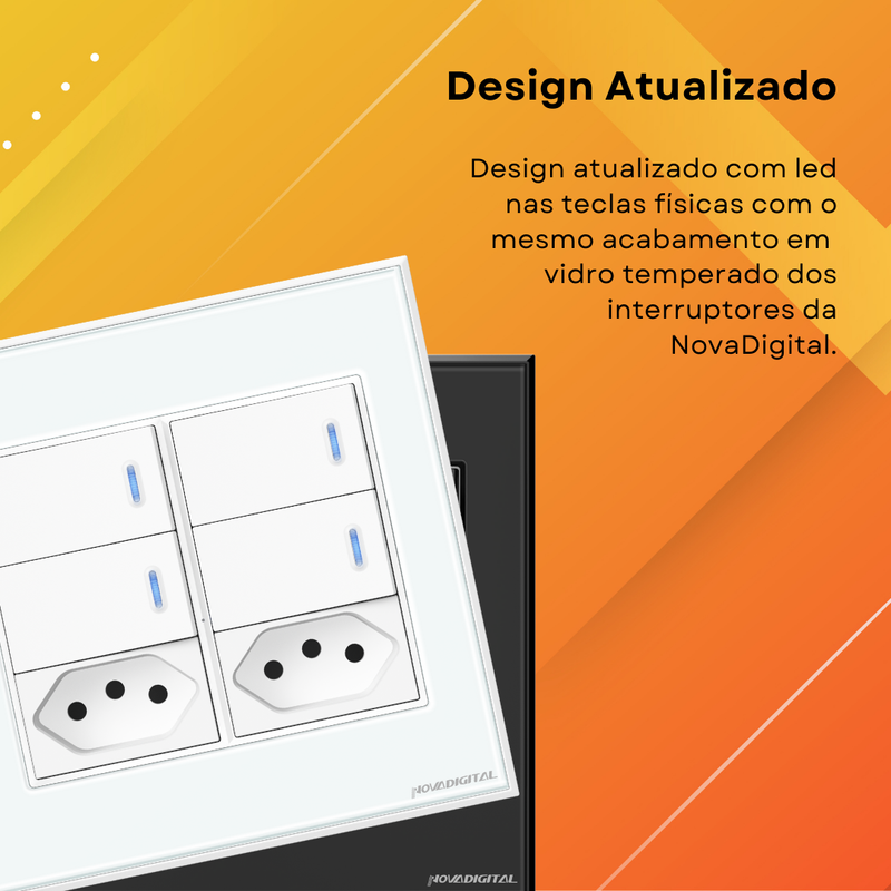 Interruptor Tecla Fisica Zigbee com Tomada Integrada Controle via Alexa e Google Assistente – Novadigital