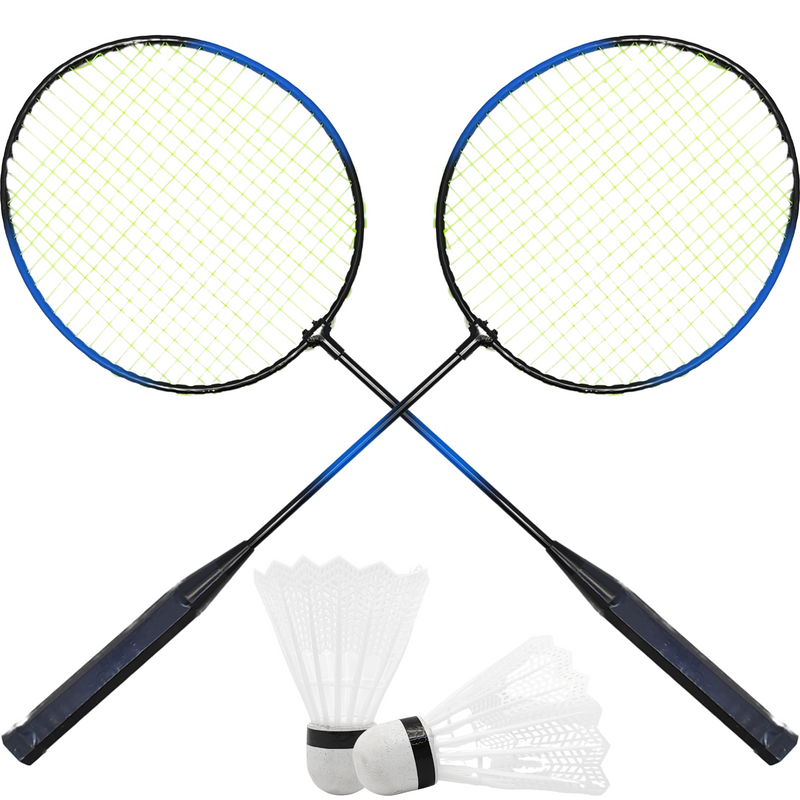 Kit Badminton com 2 Raquetes e 2 Petecas Diversão com Família e Amigos Cores Sortidas