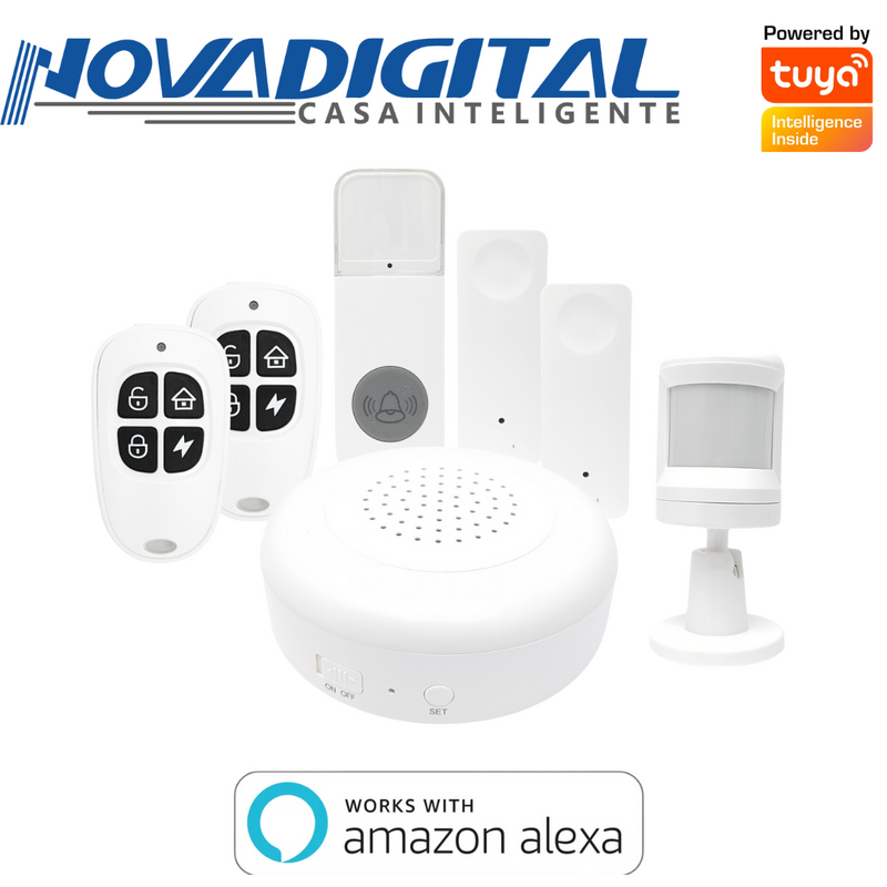 Kit Sistema Alarme Inteligente Wifi Monitore Controle por Aplicativo - Novadigital