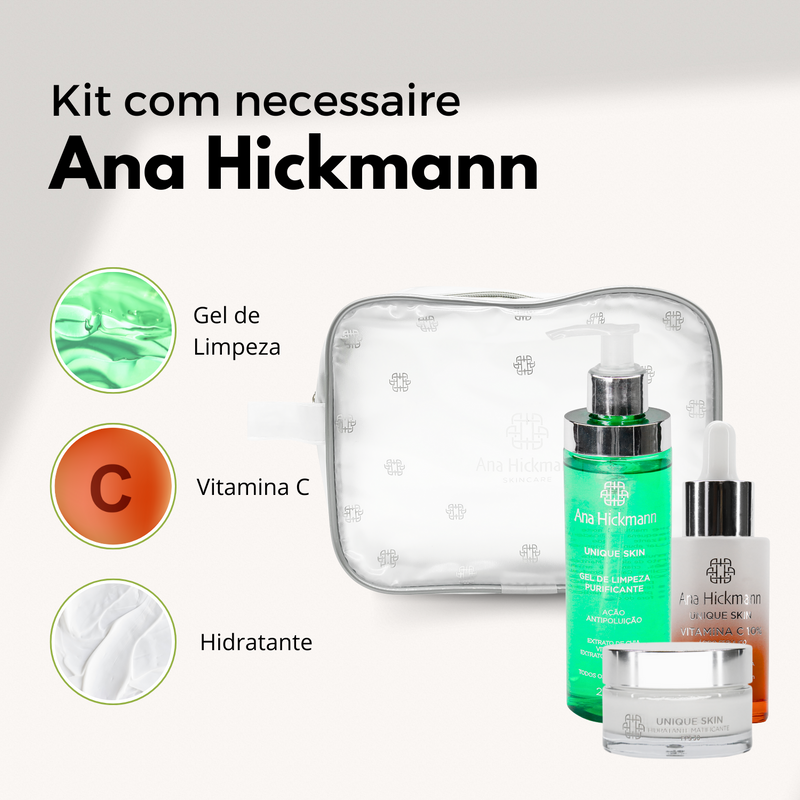 Kit Skin Care Gel de Limpeza + Hidratante Matificante Diurno FPS 30 + Vitamina C - Ana Hickmann