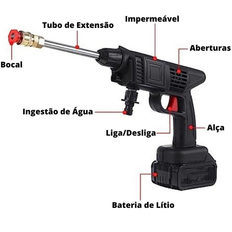 Lavadora Bateria Recarregável Regulador De Pressão Portátil