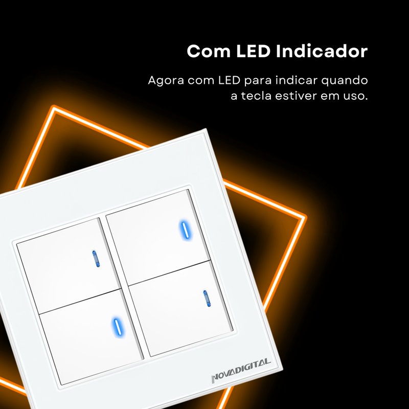 Interruptor Zigbee Inteligente Com Tecla Física - Novadigital