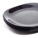 Conjunto de Pratos de Vidro Quadrado Preto 28x2,5cm Resistente Design Elegante Robusto Moderno