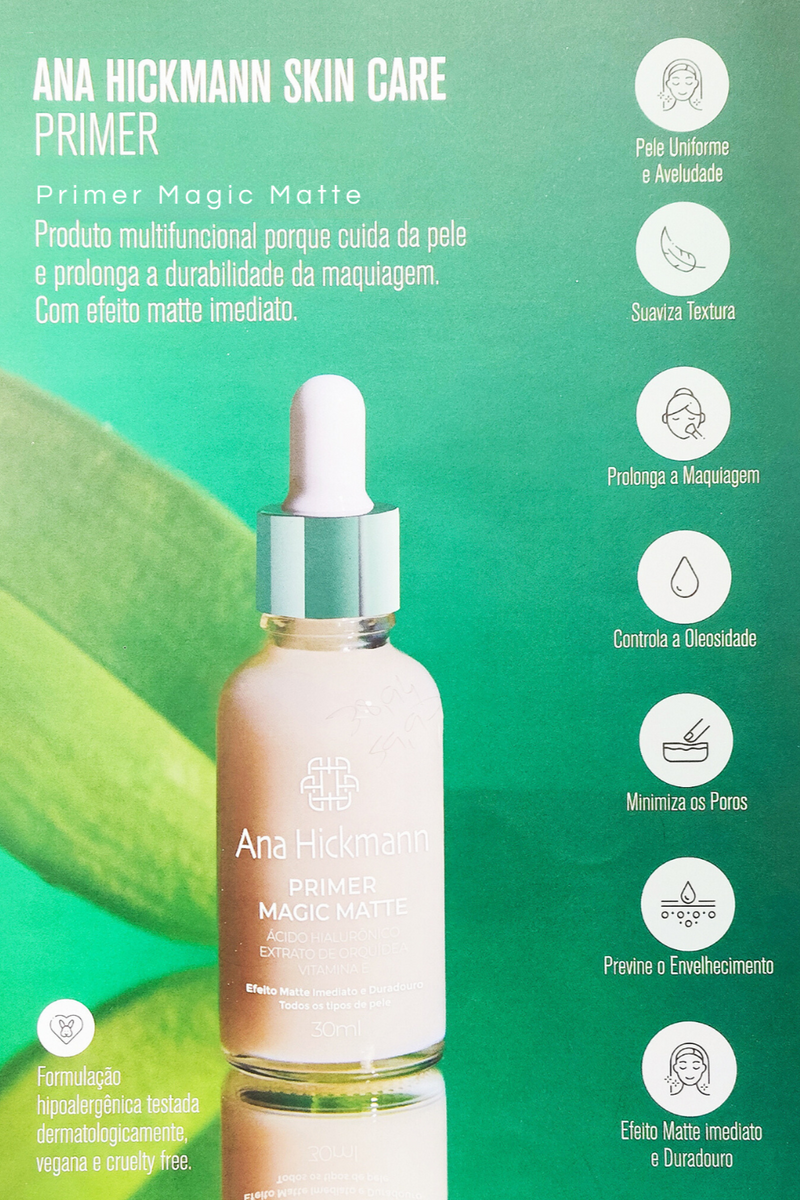 Primer Pearl Glow e Magic Matte Skincare Preparação Completa para Todos os Tipos de Pele - Ana Hickmann