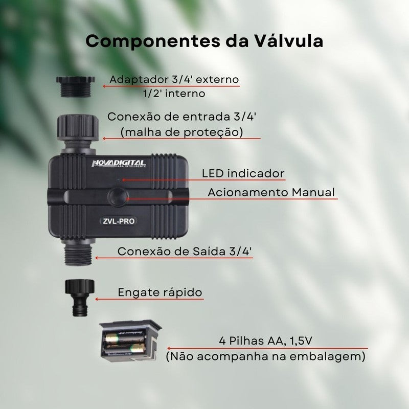 Vávula Inteligente Zigbee Automatize Sua Irrigação com Medidor de Consumo - Novadigital