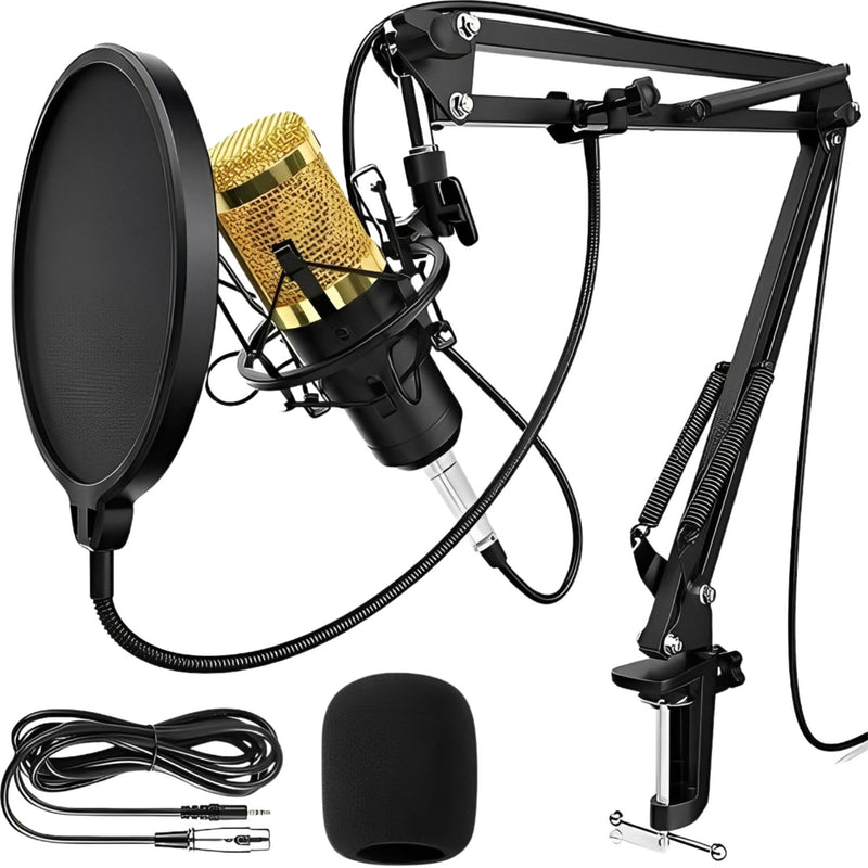 Kit para Estudio Microfone Condensador Knup com Braço Articulado