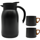 Garrafa Térmica Inox 900ml com 2 Canecas Vedação Antivazamento